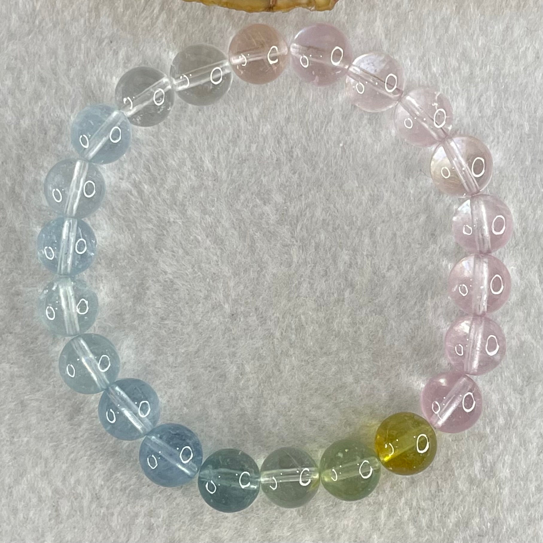 Very Very High Grade Transparent Natural Morganite Beryl Beads Bracelet 20.07g 15.5cm 8.8mm 22 Beads - Huangs Jadeite and Jewelry Pte Ltd
