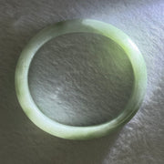 Type A Light Green with Lavender Jadeite Oval Bangle 28.33g Internal Diameter 52.1mm 9.5 by 6.5mm (Very Slight Internal Line) - Huangs Jadeite and Jewelry Pte Ltd
