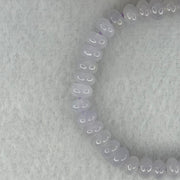 Type A Semi Icy Light Lavender Jadeite Beads Bracelet 16.63g 14.5cm 6.5cm 42 Beads - Huangs Jadeite and Jewelry Pte Ltd