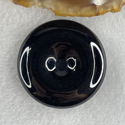 Type A Opaque Black Omphacite Jadeite Ping An Kou Donut Pendant 20.70g 33.0 by 8.9mm - Huangs Jadeite and Jewelry Pte Ltd