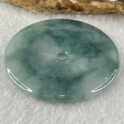 Type A Intense Blueish Green with Lavender Jadeite Ping An Kou Pendant 29.91g 49.8 by 5.5mm - Huangs Jadeite and Jewelry Pte Ltd