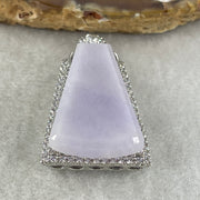 Natural Type A Lavender Jadeite Wushipai Pendant in S925 Silver | (11.34g | 31.0 x 17.5 x 4.2mm | Unobstructed Peace & Regal Protection Anchor, Feng Shui Harmony & Noble Charm Pendant) - Huangs Jadeite and Jewelry Pte Ltd