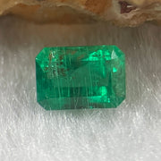 Natural Colombia Green Emerald (Beryl) Cut-Cornered Rectangular step cut 0.81ct 6.6 by 4.6 by 3.5mm - Huangs Jadeite and Jewelry Pte Ltd