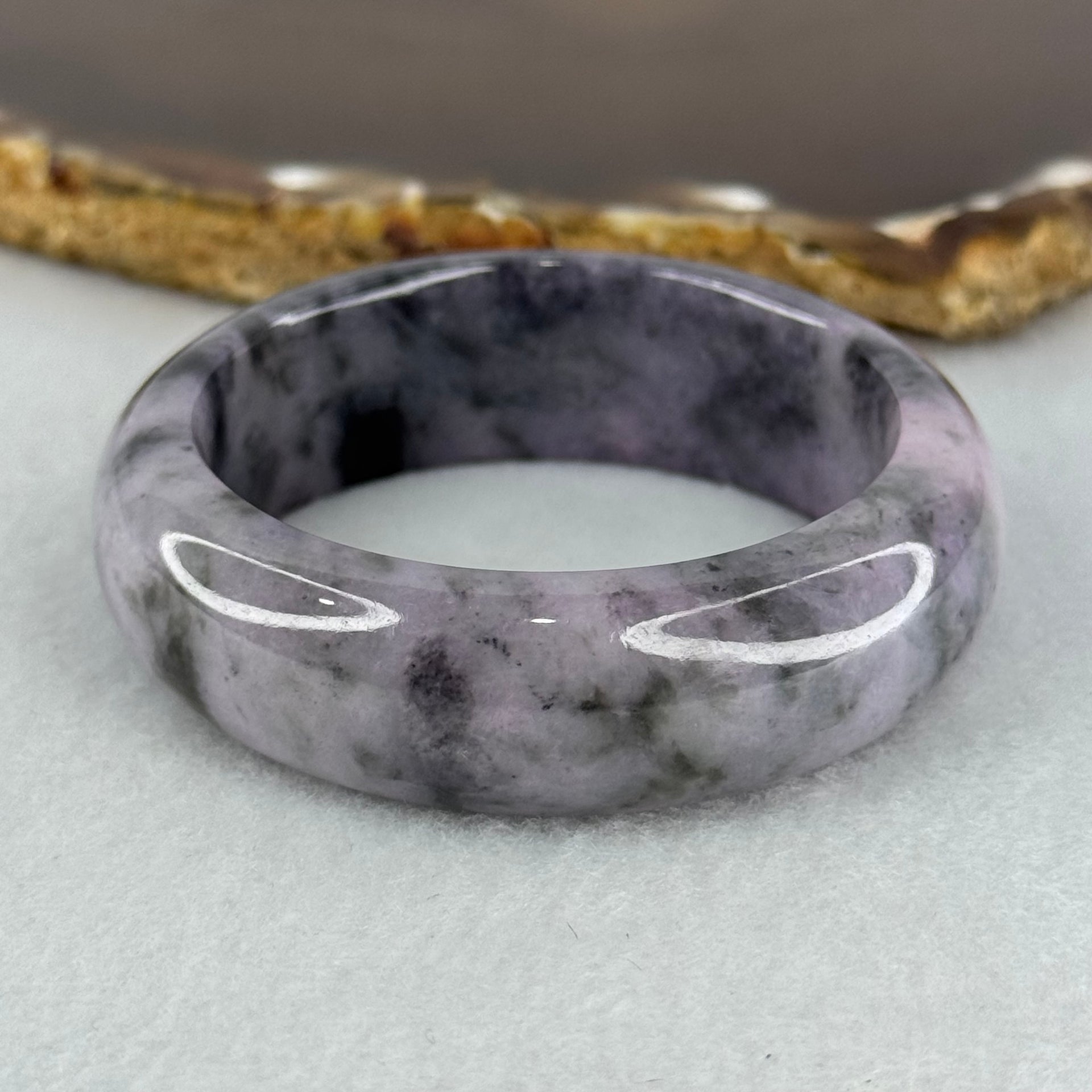 Baby Kids Type A Lavender with Wuji Black Grey Patches Jadeite Bangle Internal Diameter 42.2mm 46.05g 15.2 by 7.7mm (Close to Perfect) - Huangs Jadeite and Jewelry Pte Ltd