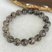 Natural Black Auralite Quartz Beads Bracelet 27.50g 16cm 10.3mm 19 Beads - Huangs Jadeite and Jewelry Pte Ltd