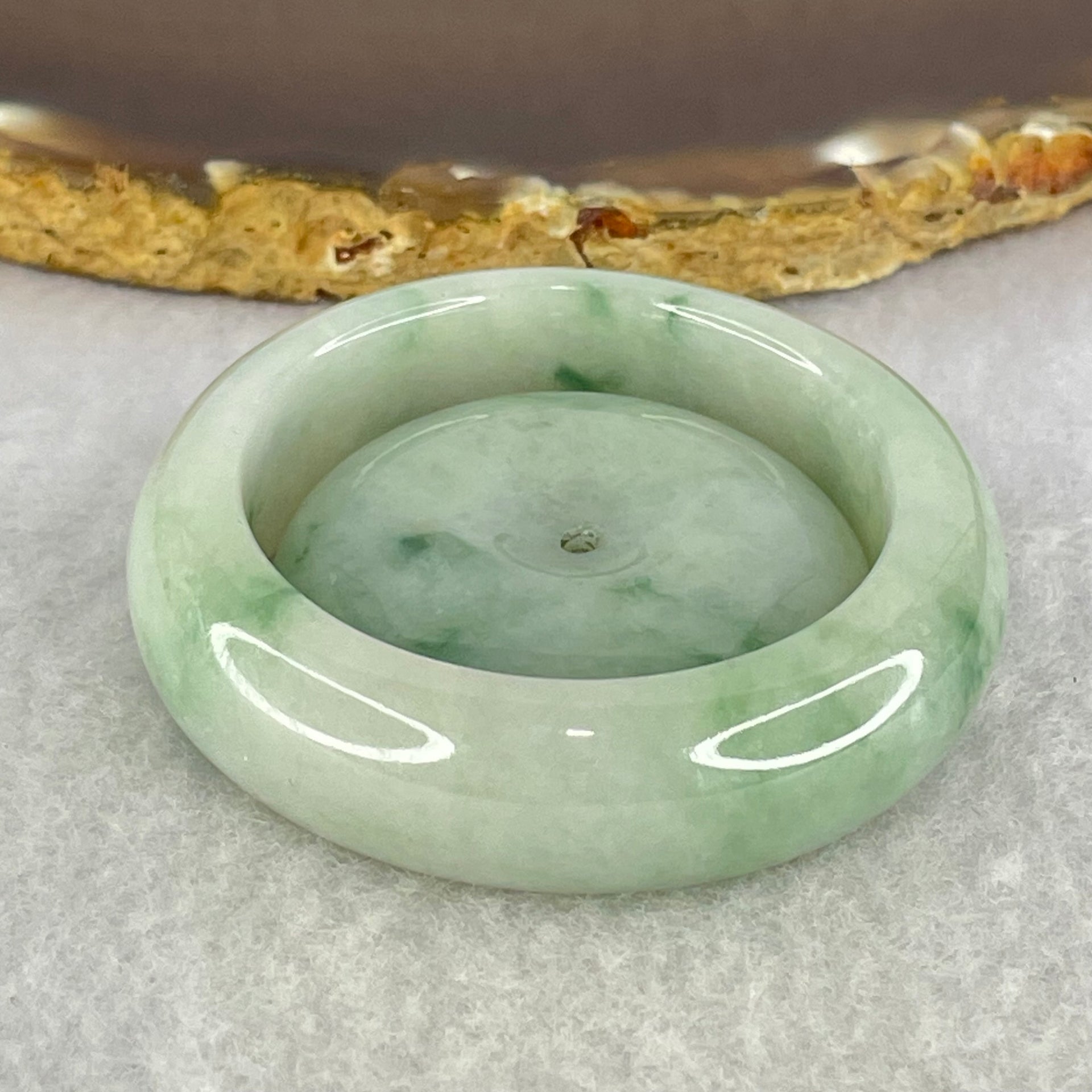 Type A Green Lavender with Green Piao Hua Jadeite Baby Bangle and Ping An Kou Donut Set 63.29g 13.7 by 7.7mm 35.5 by 11.0mm (Close to Perfect) - Huangs Jadeite and Jewelry Pte Ltd
