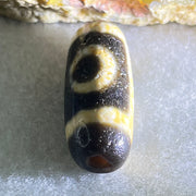 Natural Powerful Tibetan Old Oily Agate 2 Eyes Dzi Bead Heavenly Master (Tian Zhu) 二眼天诛 4.21g 26.7 by 10.2mm - Huangs Jadeite and Jewelry Pte Ltd