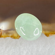 Type A Semi Icy Light Green Jadeite Cabouchon Stone For Setting 1.31g 12.8 by 10.8 by 5.5mm - Huangs Jadeite and Jewelry Pte Ltd