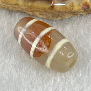 Natural Powerful Tibetan Old Oily Agate 3-Lines Dzi Bead Heavenly Master (Tian Zhu) 三行天诛 3.30g 20.1 by 10.5mm - Huangs Jadeite and Jewelry Pte Ltd
