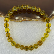 Natural Yellow Amber Beads Bracelet 6.18g 17cm 7.6mm 27 Beads - Huangs Jadeite and Jewelry Pte Ltd