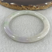 Natural Type A Light Green with Lavender Piao Hua Jadeite Flat Ding Dang Bangle 25.41g Inner Diameter 51.6mm 6.7 by 7.7mm (Slight Internal Line) - Huangs Jadeite and Jewelry Pte Ltd