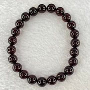 Natural Dark Red Blood Amber Beads Bracelet 天然血珀手链 6.83g 16cm 8.2mm 23 Beads - Huangs Jadeite and Jewelry Pte Ltd