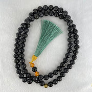 Type A Opaque Wuji Black Jadeite Beads Necklace 138.78g 74cm 10.2mm 76 Beads - Huangs Jadeite and Jewelry Pte Ltd