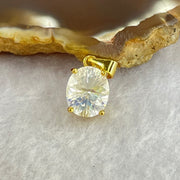 Natural Madagascar Blue Moonstone in S925 Silver Gold Color Pendant 1.24g 10.0 by 8.0 by 5.0mm - Huangs Jadeite and Jewelry Pte Ltd