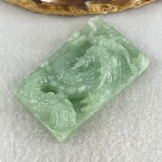 Type A Light Green Jadeite Dragon Pendant 43.35g 50.7 by 32.4 by 13.8mm - Huangs Jadeite and Jewelry Pte Ltd