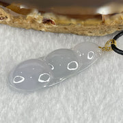Type A Faint Lavender Jadeite Peapod in 18K Yellow Gold Clasp with String Necklace 4.76g 32.8 by 13.6 by 5.4mm - Huangs Jadeite and Jewelry Pte Ltd