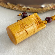 Natural Wood Golden Bucket Handphone Charm 8.67g 38.2 by 19.2mm - Huangs Jadeite and Jewelry Pte Ltd