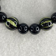 Natural Black Agate Beads with Nectar Vessel Dzi Bead Bracelet 29.97g 14cm 40.0 by 11.6mm Vessel - 10.1mm 10 Beads - Huangs Jadeite and Jewelry Pte Ltd