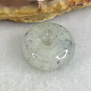 Type A Semi Icy Wuji Grey Spots Jadeite Ping An Kou Charm/Pendant 3.28g 15.0 by 6.8mm - Huangs Jadeite and Jewelry Pte Ltd
