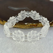 Natural Clear Quartz 9 Tail Fox Bracelet 39.45g 17cm 21.6 by 19.0 by 8.0mm 8pcs - Huangs Jadeite and Jewelry Pte Ltd