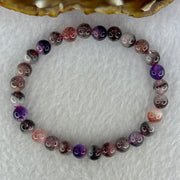 Natural Super 7 Beads Bracelet 11.54g 16cm 6.8mm 28 Beads - Huangs Jadeite and Jewelry Pte Ltd