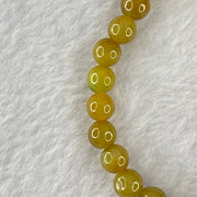 Type A Brownish Yellow Jadeite Beads Bracelet 15.55g 17.5cm 7.0mm 30 Beads (Burned) - Huangs Jadeite and Jewelry Pte Ltd