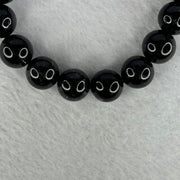 Natural Black Rutilated Quartz Beads Bracelet 天然黑发水晶手链 45.82g 17.5cm 12.8mm 16 Beads - Huangs Jadeite and Jewelry Pte Ltd