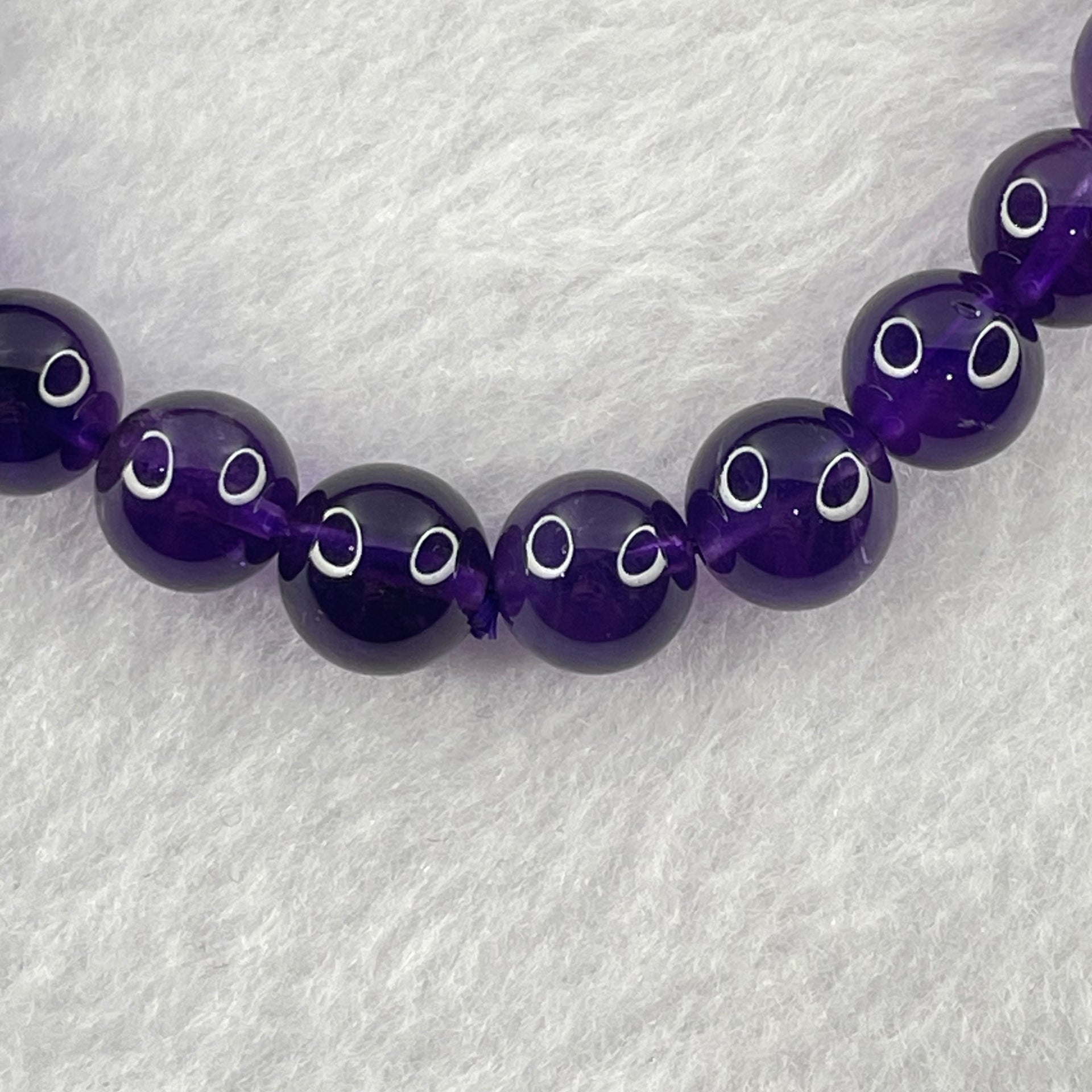 Good Grade Natural Amethyst Bracelet 23.36g 16.5cm 9.5mm 22 Beads - Huangs Jadeite and Jewelry Pte Ltd