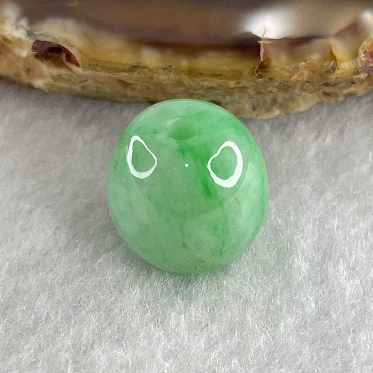 Certified Natural Type A Apple Green Jadeite Lulutong Charm Pendant 3.97g 12.8 by 13.1mm - Huangs Jadeite and Jewelry Pte Ltd