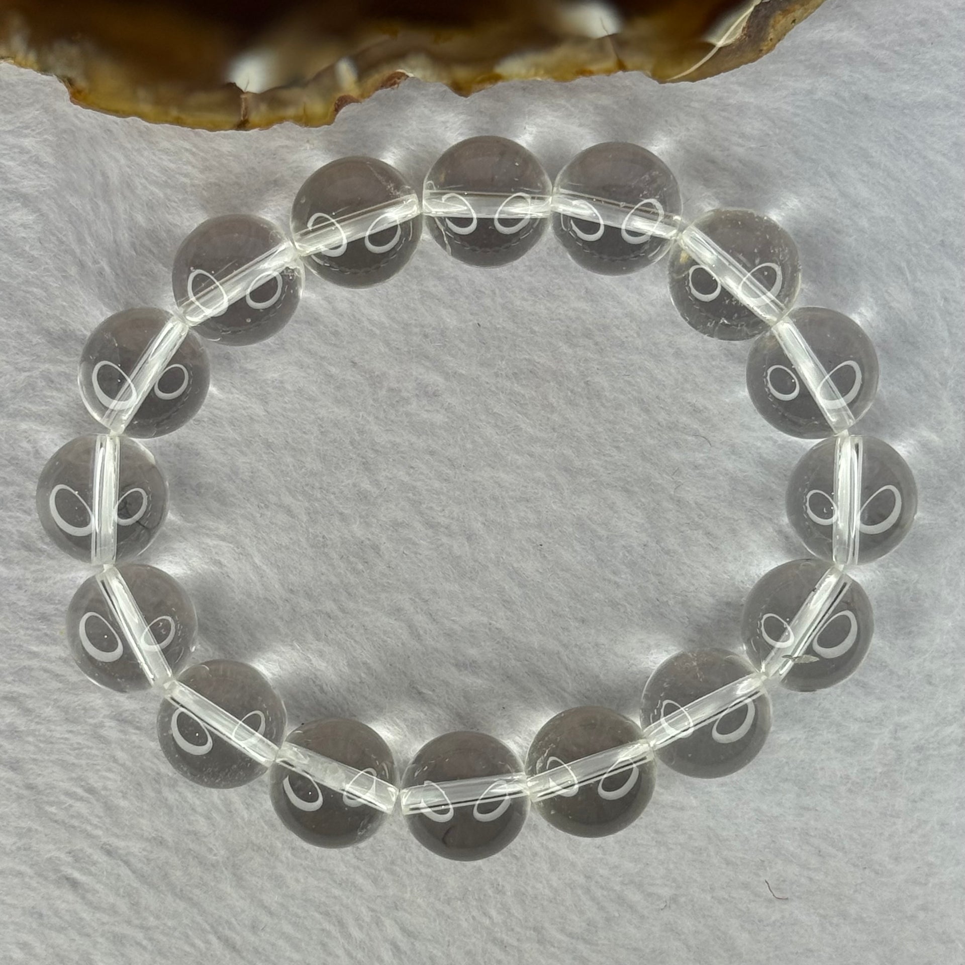Natural Clear Quartz Beads Bracelet 天然白水晶手链 46.09g 17.5cm 12.9mm 16 Beads - Huangs Jadeite and Jewelry Pte Ltd