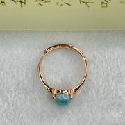 Natural Larimar in S925 Silver Rose Gold Color Ring (Adjustable Size) 2.22g 10.0 by 8.0 by 5.0mm - Huangs Jadeite and Jewelry Pte Ltd