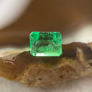 Natural Colombia Green Emerald (Beryl) Cut-Cornered Rectangular step cut 0.67ct 5.8 by 4.9 by 3.7mm - Huangs Jadeite and Jewelry Pte Ltd