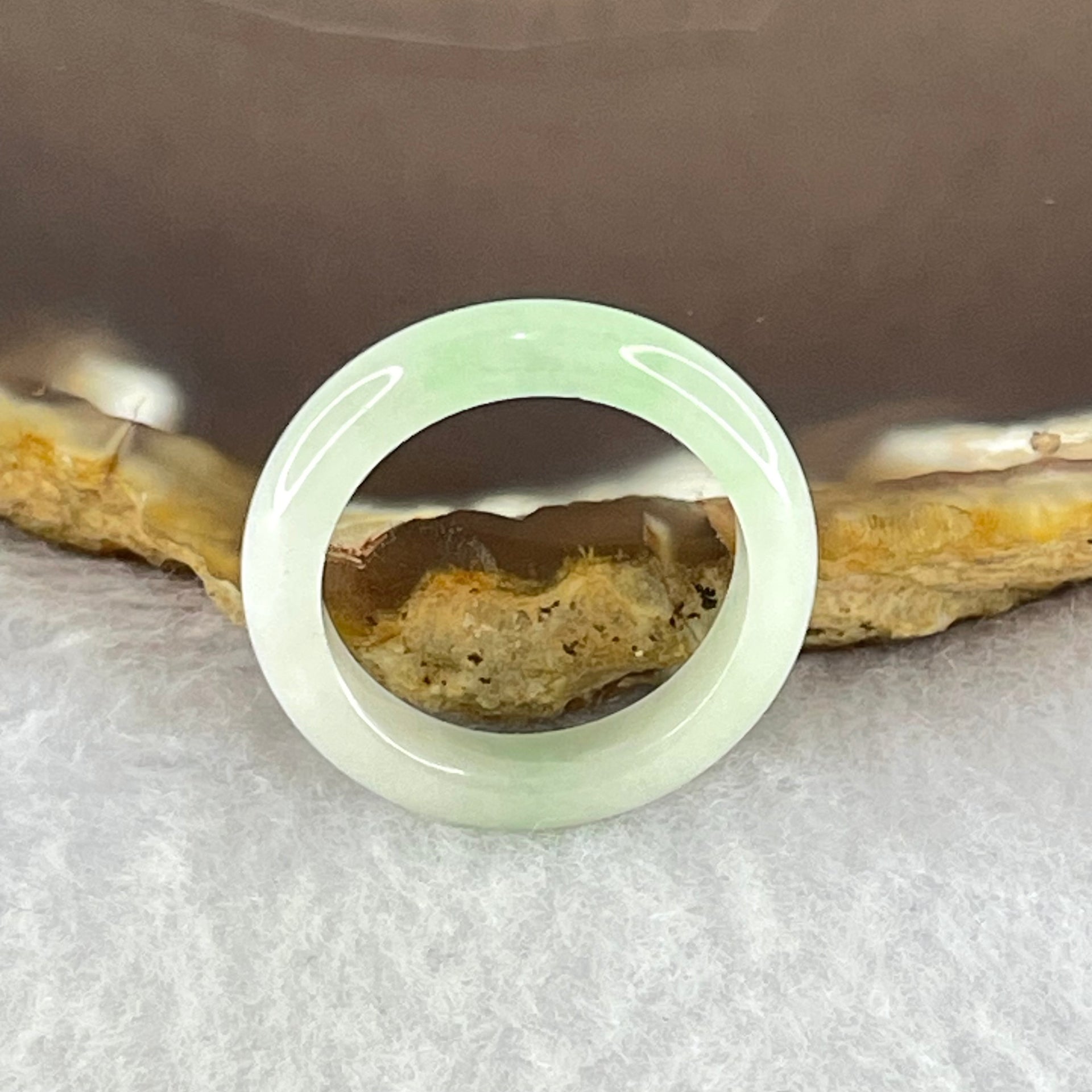 Type A Light Green Jadeite Ring 2.54g 4.6 by 3.4mm US7.25 HK16 (Internal Line) - Huangs Jadeite and Jewelry Pte Ltd