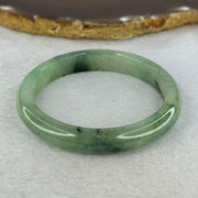 Type A Green Piao Hua Jadeite Bangle Internal Diameter 54.3mm 35.82g 9.9 by 7.5mm (Slight External Line) - Huangs Jadeite and Jewelry Pte Ltd