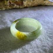 Type A Green with Brown Patches Jadeite Ring 4.17g 6.3 by 3.7mm US7 HK15.5 - Huangs Jadeite and Jewelry Pte Ltd