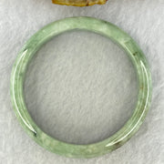 Type A Green and Dark Green Brown Piao Hua Jadeite Bangle Internal Diameter 53.7mm 39.34g 12.5 by 6.4mm (Slight External Rough + Slight Internal Lines) - Huangs Jadeite and Jewelry Pte Ltd