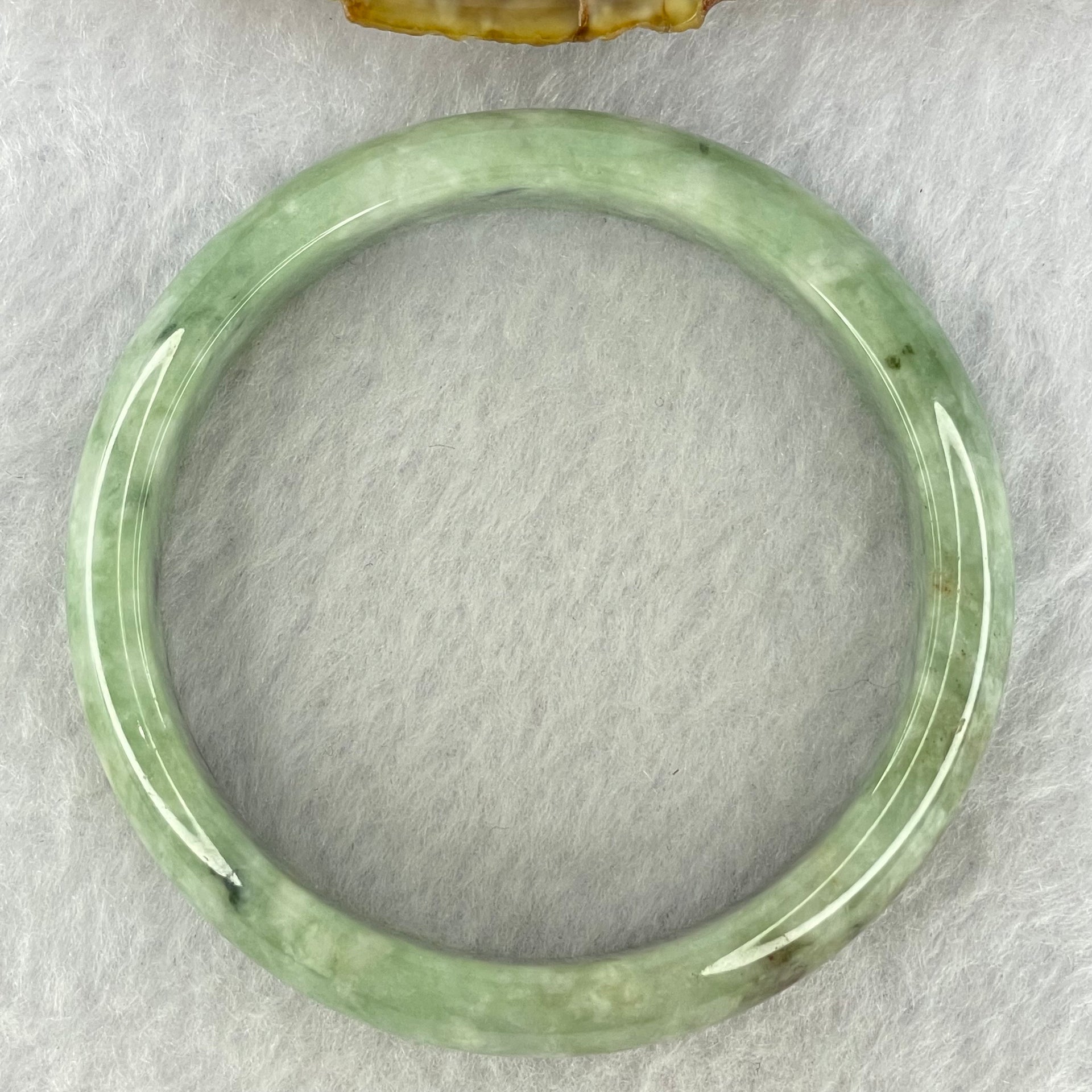 Type A Green and Dark Green Brown Piao Hua Jadeite Bangle Internal Diameter 53.7mm 39.34g 12.5 by 6.4mm (Slight External Rough + Slight Internal Lines) - Huangs Jadeite and Jewelry Pte Ltd