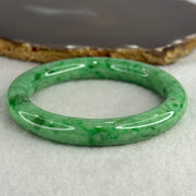 Type A Apple Green Jade Jadeite Bangle 60.77g Inner Diameter: 59.2mm Thickness: 10.2 by 10.4mm (Very Very Slight Internal Lines) - Huangs Jadeite and Jewelry Pte Ltd