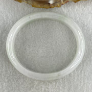 Type A Natural Light Green with Faint Lavender Jadeite Oval Bangle 39.14g Inner Diameter 53.6mm 14.0 by 6.0mm (Slight Internal Line) - Huangs Jadeite and Jewelry Pte Ltd