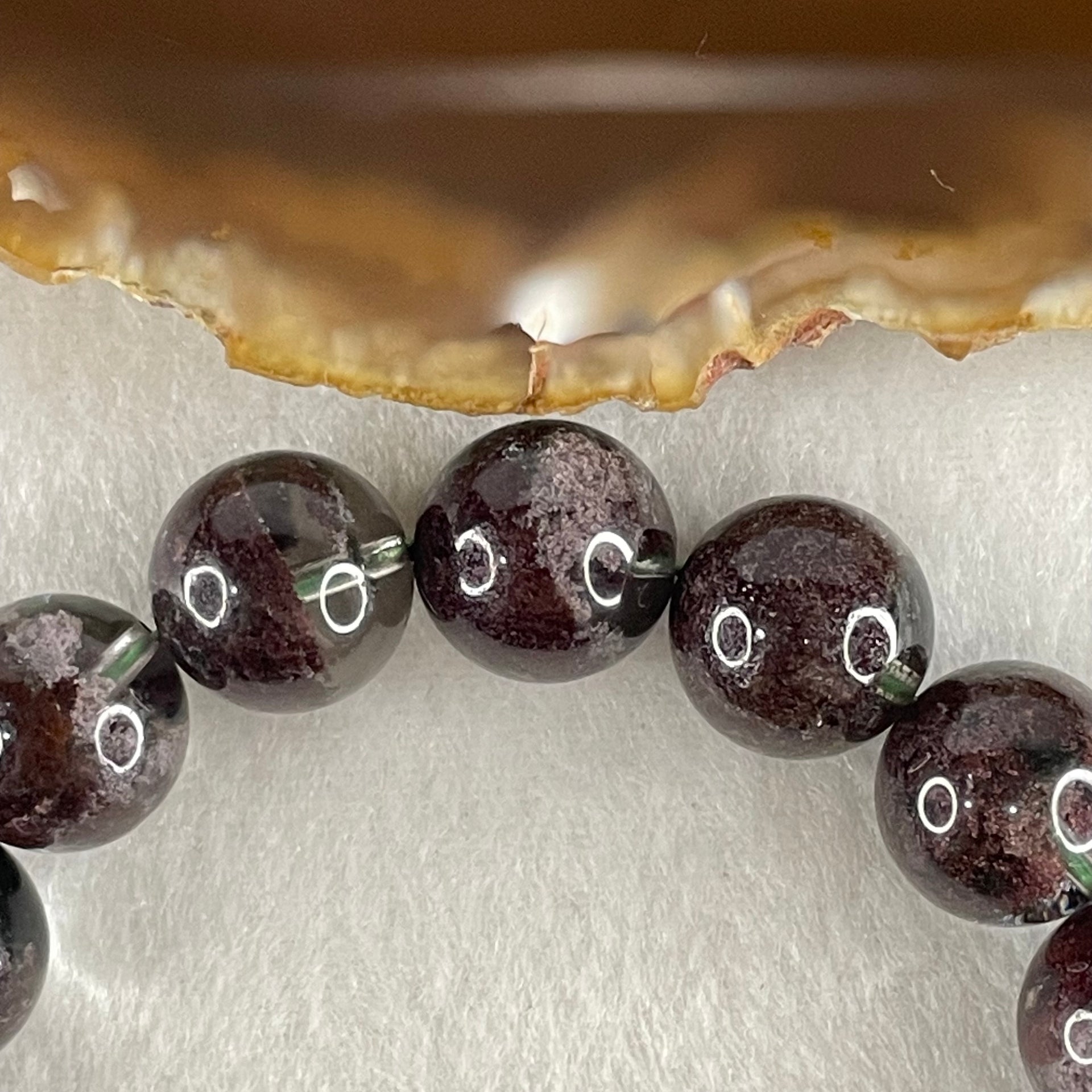 Good Grade Natural Red Phantom Quartz Beads Bracelet 50.15g 17cm 13.4mm 16 Beads - Huangs Jadeite and Jewelry Pte Ltd