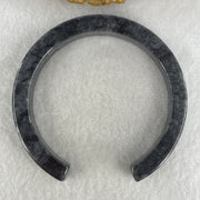 Natural Type A Wuji Grey Jadeite Opening Bangle | 56.1mm Inner (43.43g 11.0x7.1mm | Modern Open Cuff Silhouette| Flexible Luxury, Grounding & Spiritual Shield) - Huangs Jadeite and Jewelry Pte Ltd