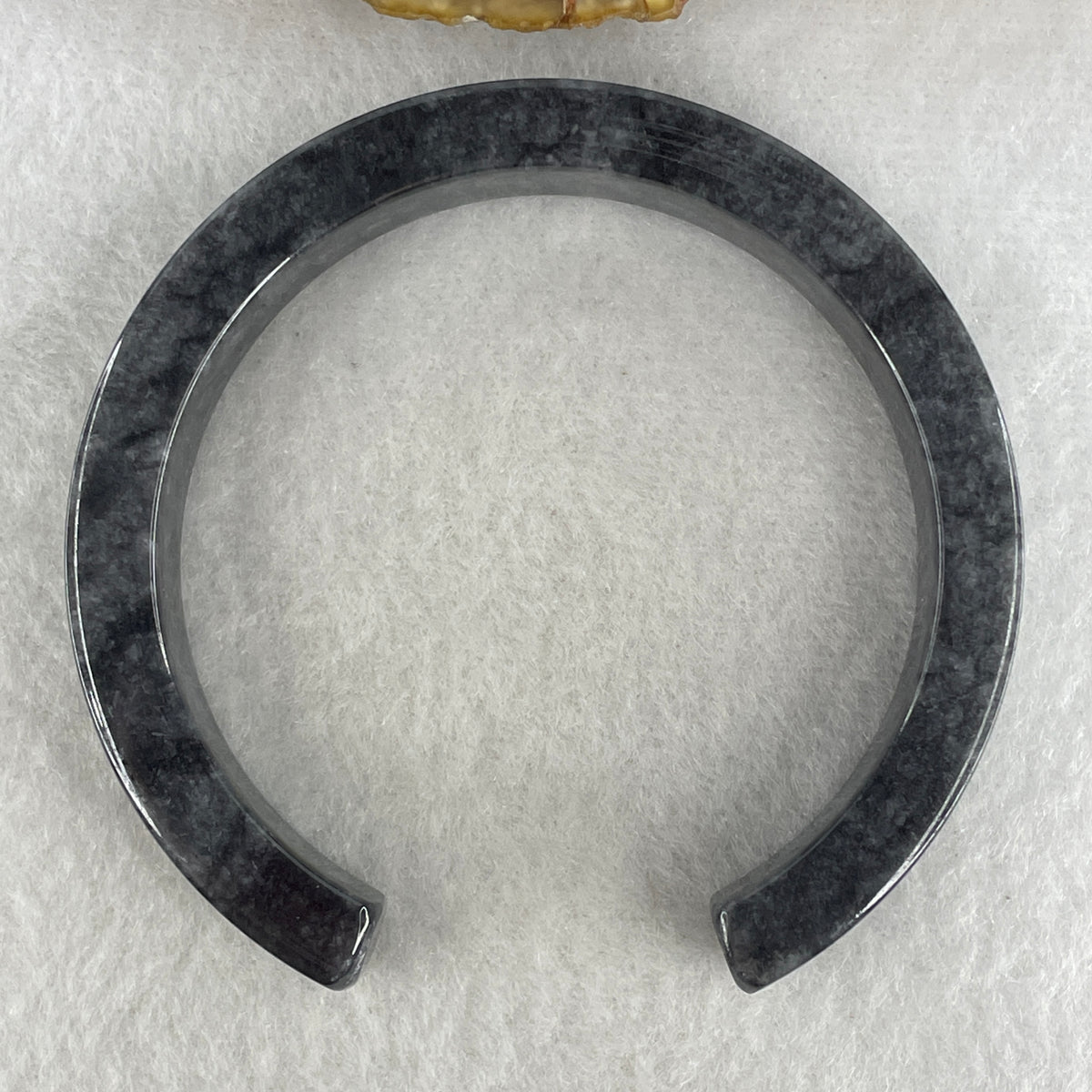 Natural Type A Wuji Grey Jadeite Opening Bangle | 56.1mm Inner (43.43g 11.0x7.1mm | Modern Open Cuff Silhouette| Flexible Luxury, Grounding & Spiritual Shield) - Huangs Jadeite and Jewelry Pte Ltd