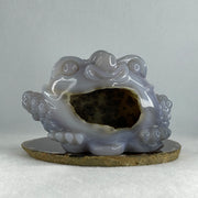 Natural Light Purple Agate with Crystal 3 Legged Toast Display 912.6g 146.0 by 81.0 by 90.0mm - Huangs Jadeite and Jewelry Pte Ltd