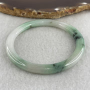 Natural Type A Green with Lavender Piao Hua Jadeite Flat Ding Dang Bangle 22.98g Inner Diameter 52.8mm 6.6 by 7.5mm (Very Very Slight External Rough) - Huangs Jadeite and Jewelry Pte Ltd