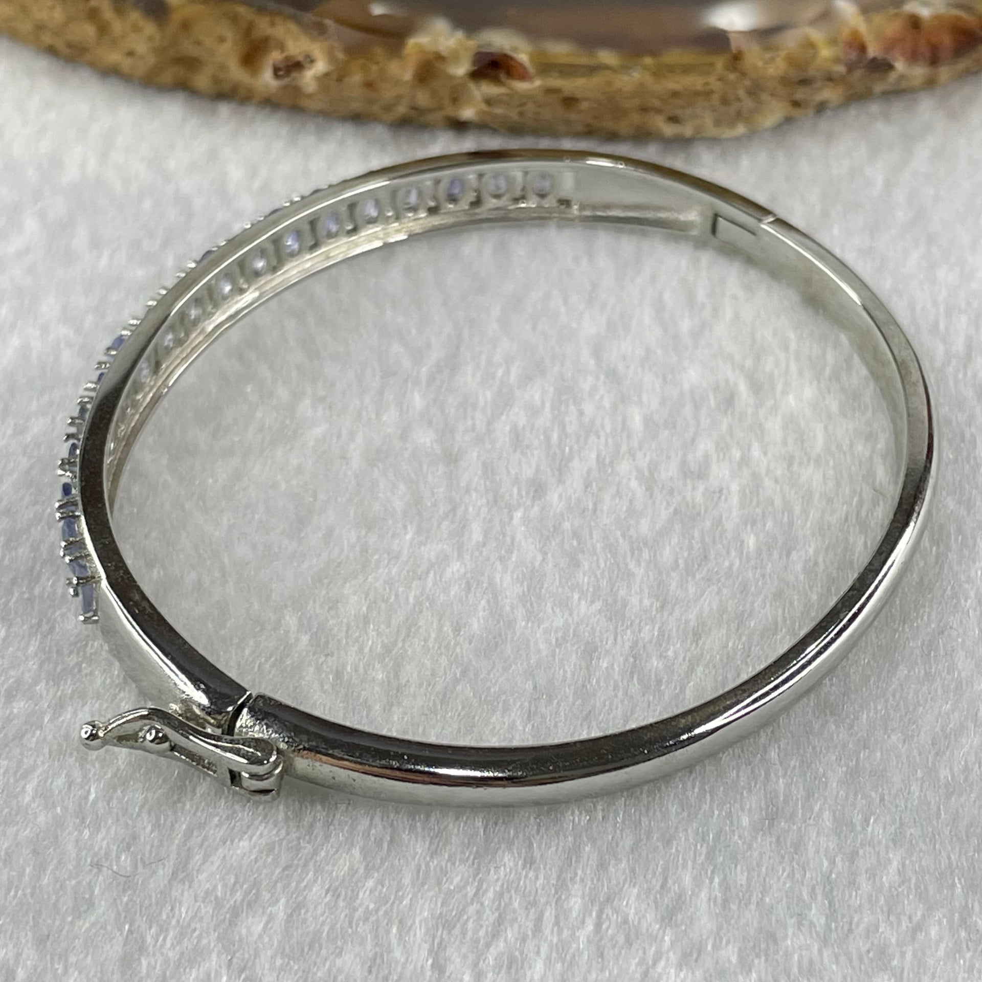 Natural Blue Topaz With Crystals in S925 Sliver Bracelet 12.96g 6.1 by 3.3mm - Huangs Jadeite and Jewelry Pte Ltd