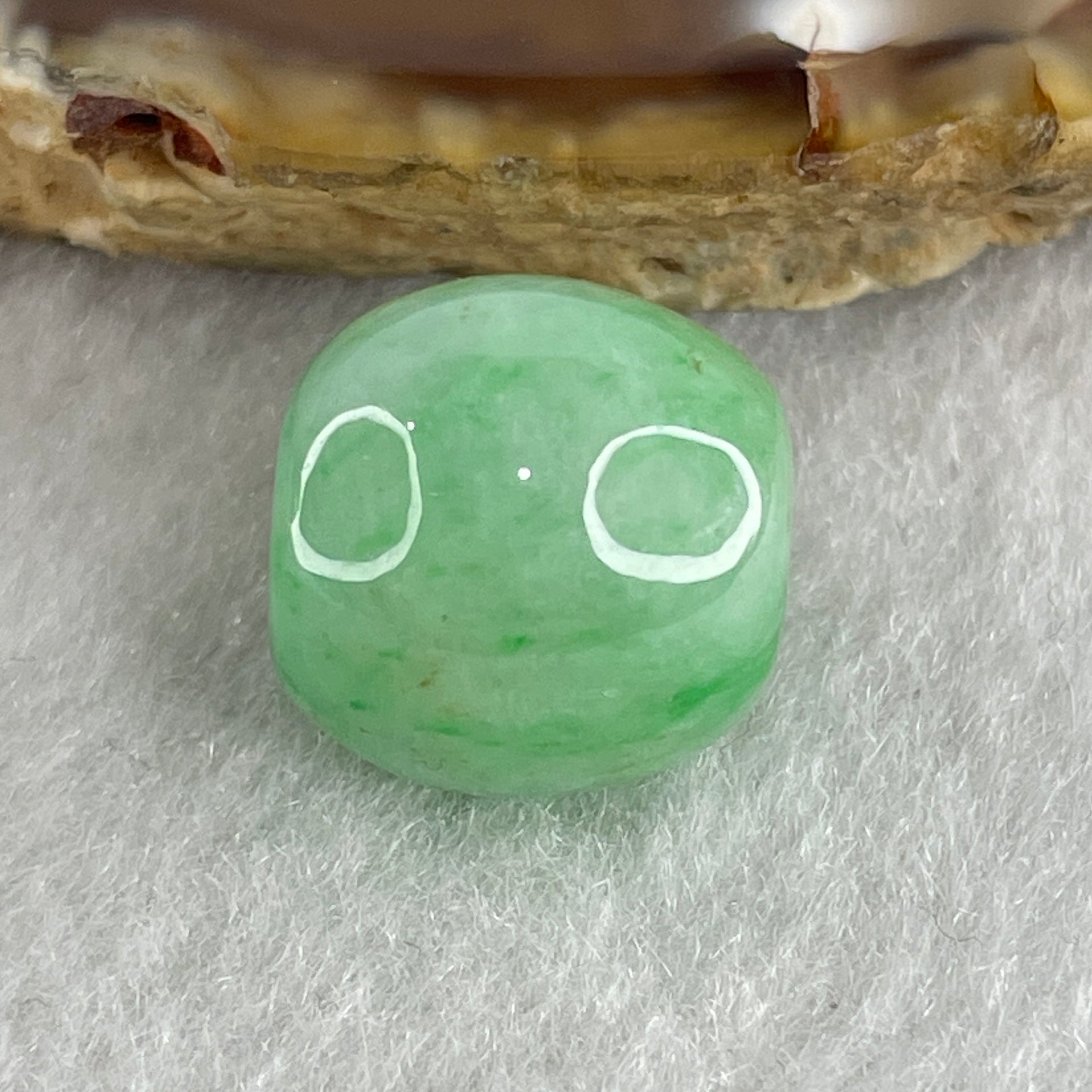 Certified Natural Type A Apple Green Jadeite Lulutong Charm Pendant 3.97g 12.8 by 13.1mm - Huangs Jadeite and Jewelry Pte Ltd