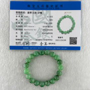 Certified High Quality Type A Semi Icy Green Jade Jadeite Bracelet 32.48g 10.0mm bead 19 beads 15.5cm, - Huangs Jadeite and Jewelry Pte Ltd