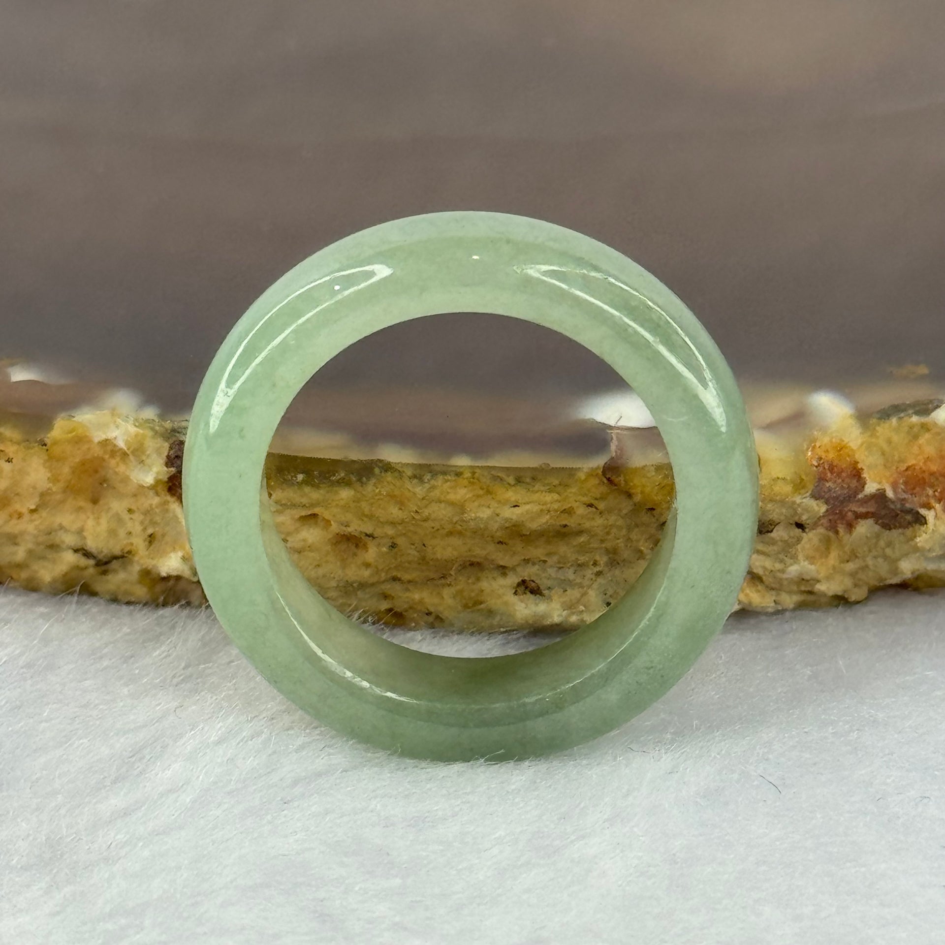 Type A Medium Green Jadeite Ring 3.65g 5.9 by 3.7mm US7 HK15.5 - Huangs Jadeite and Jewelry Pte Ltd