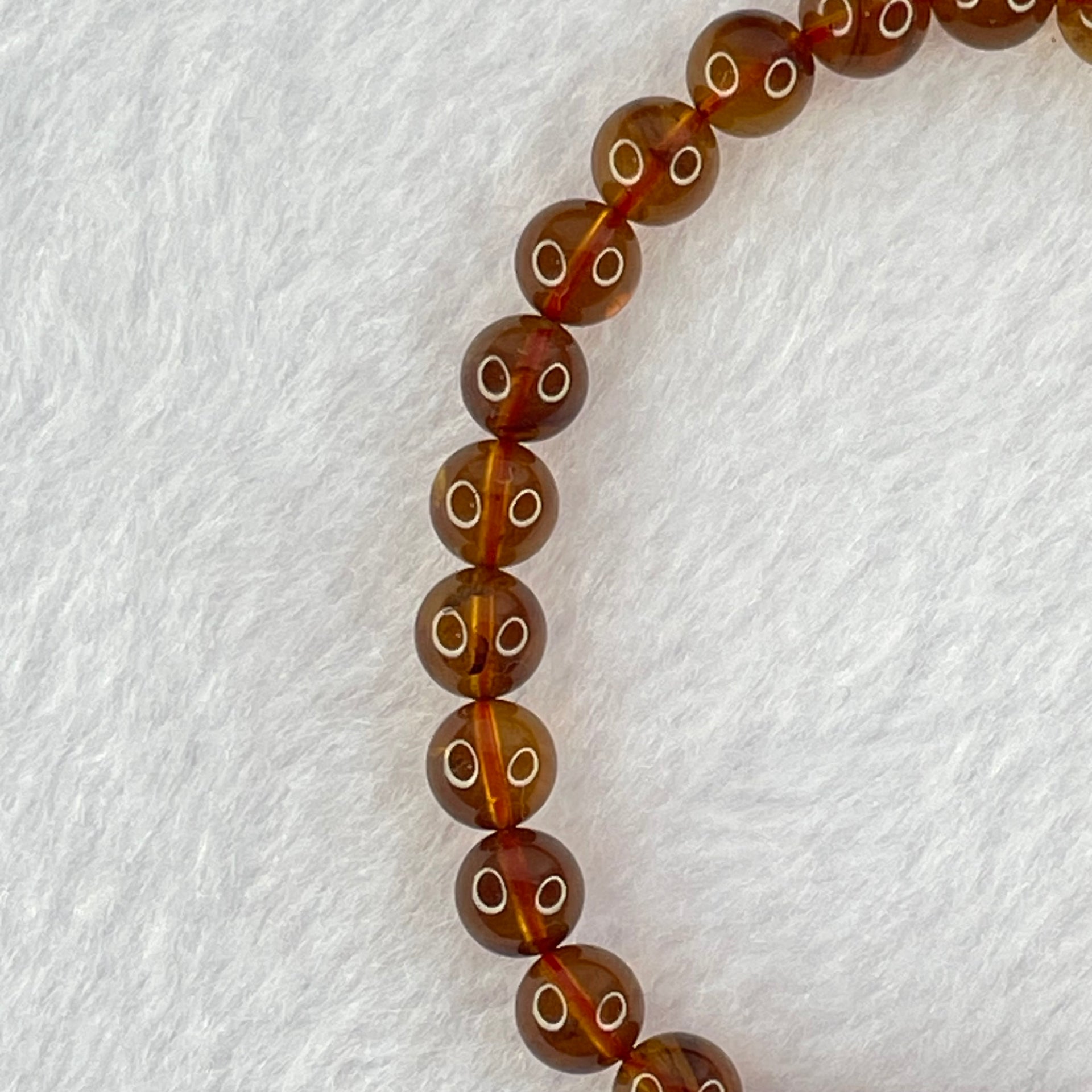 Natural Purple Honey Amber Beads Bracelet 天然紫蜜琥珀手链 3.81g 15.5cm 6.4mm 28 Beads - Huangs Jadeite and Jewelry Pte Ltd