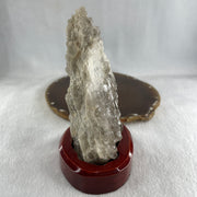 Natural Clear Quartz Rough Irregular Shape Display in Wooden Stand 359.1g 81.0 by 87.0 by 122.0mm - Huangs Jadeite and Jewelry Pte Ltd